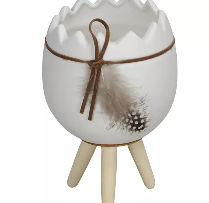 Pflanztopf Ei auf Füßen