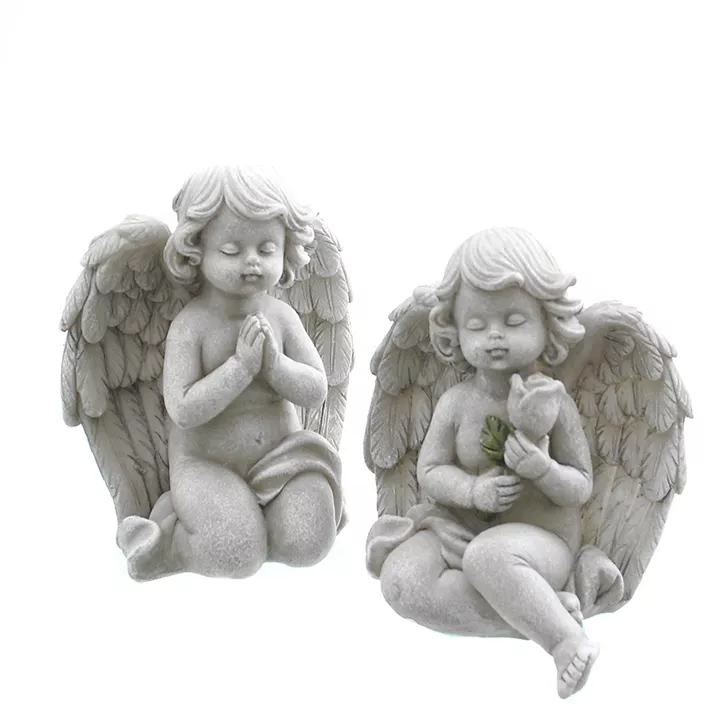 Grabdeko Engel sitzend 2sortiert