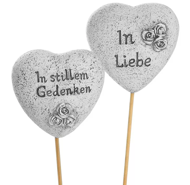 Grabdeko Herz auf Stab