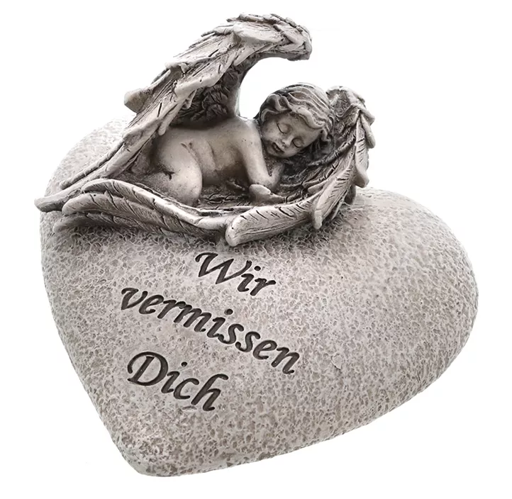 Grabdeko Herz mit Engel