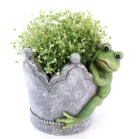 Pflanztopf Krone mit Frosch