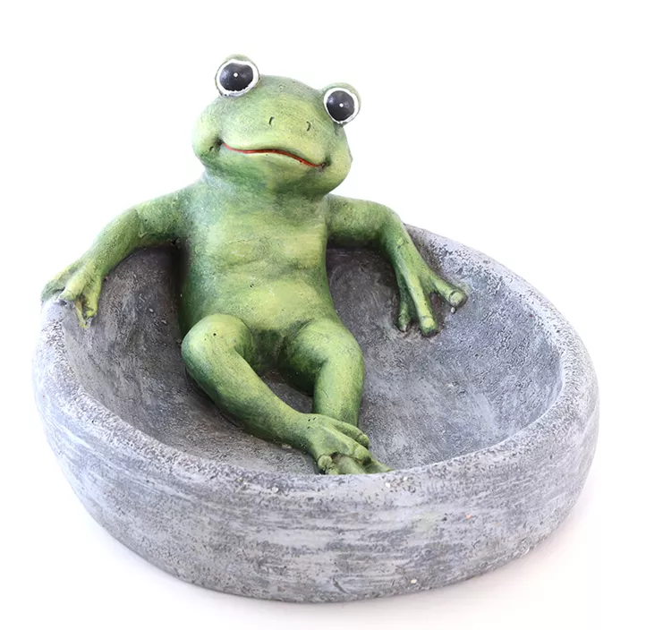 Vogeltränke mit Frosch