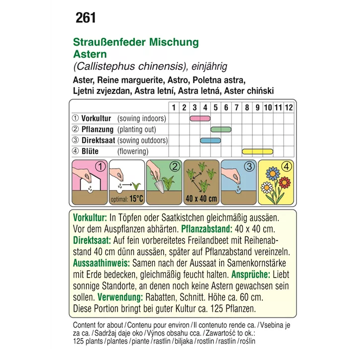 Astern Straußenfeder Mischung 