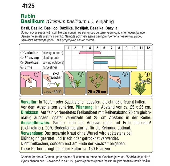 Basilikum rotblättrig Rubin 