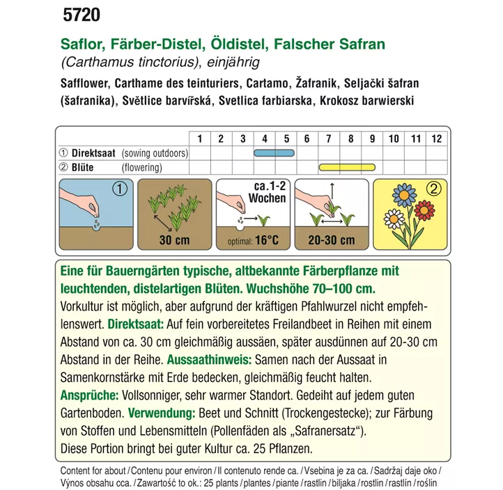 BIO Saflor Färberdistel