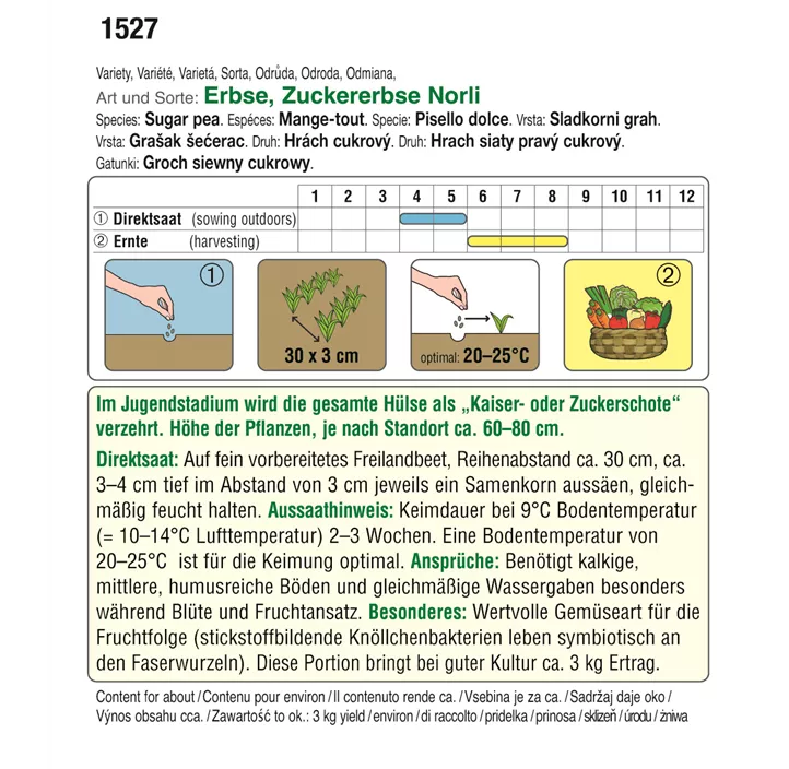 Zuckererbse Norli Gourmet Edition