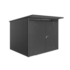 Gerätehaus AvantGarde A6 dunkelgrau mit Doppeltür + Fenster