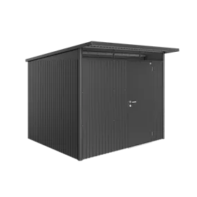 Gerätehaus AvantGarde A6 dunkelgrau mit Standardtür + Fenster