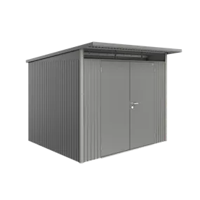 Gerätehaus AvantGarde A6 quarzgrau mit Doppeltür + Fenster