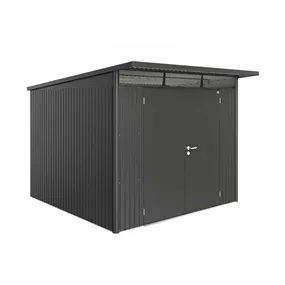 Gerätehaus AvantGarde A7 dunkelgrau mit Doppeltür + Fenster