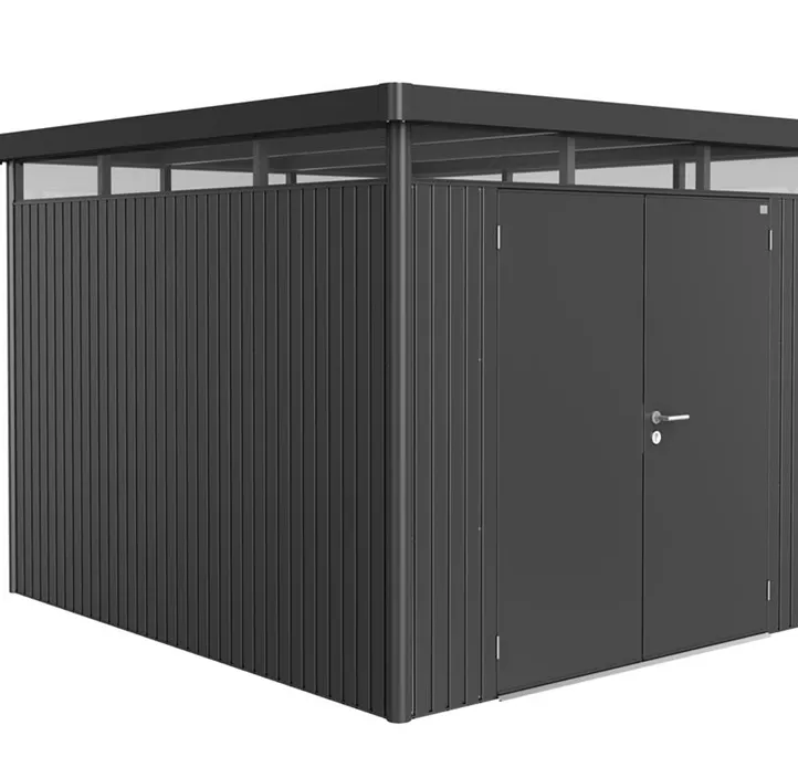 Gerätehaus HighLine H5 dunkelgrau mit Doppeltür + Fenster