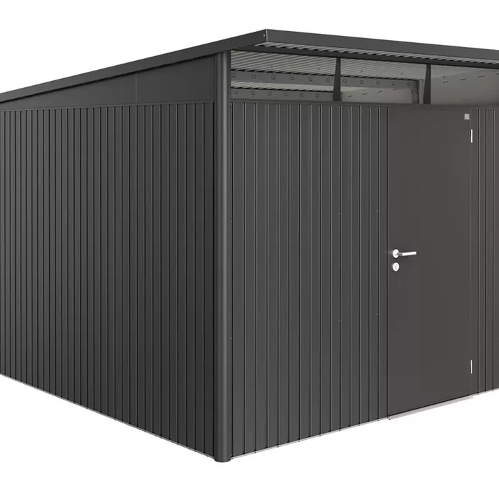 Gerätehaus AvantGarde A8 dunkelgrau mit Standardtür + Fenster