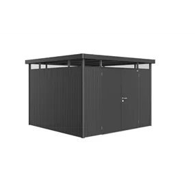 Gerätehaus HighLine H6 dunkelgrau mit Doppeltür + Fenster