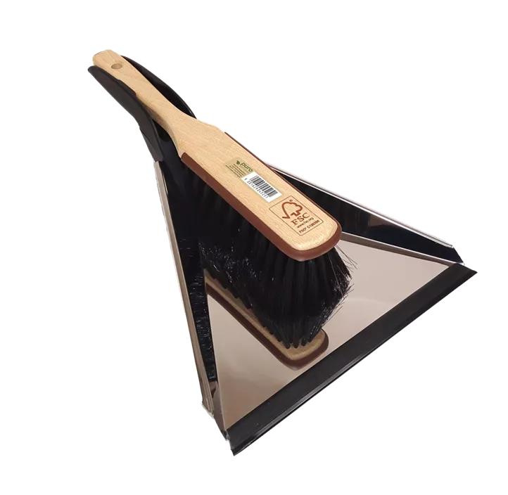 Kehrset mit Dreieckschaufel Edelstahl und Handfege