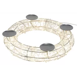 LED Metalladventskranz mit Timer, Adapter, 150 LED