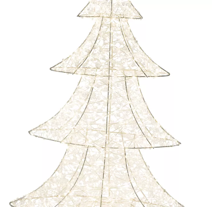 LED Metalltanne mit Timer, Adapter, 600 LED