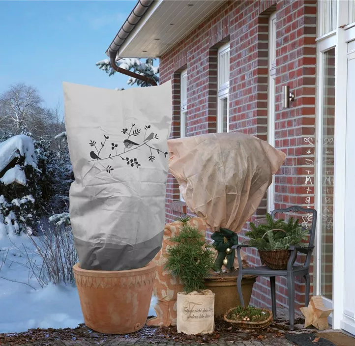 Winter Mega Vlieshaube Vogelzweig