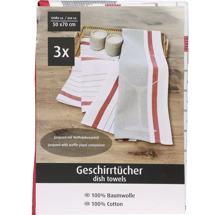 3er Pack Waffel-Piqué Geschirrtücher