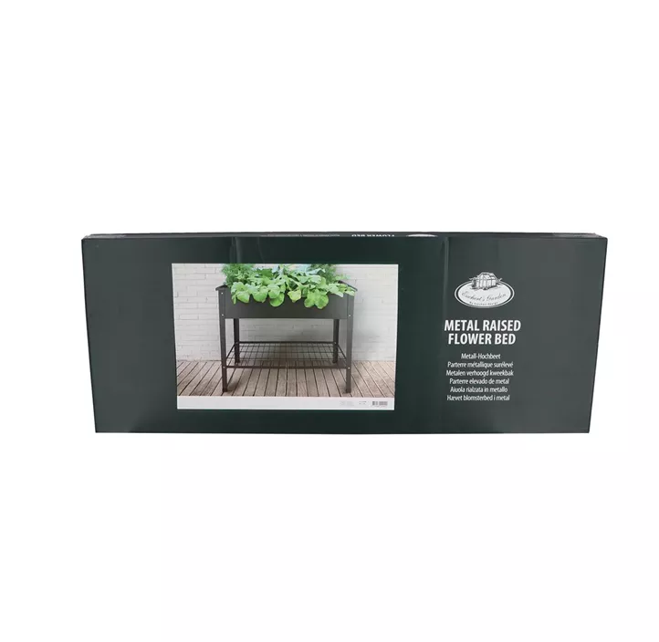 Metall-Hochbeet mit Ablage L