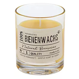 Bienenwachskerze im Glas 100% BW