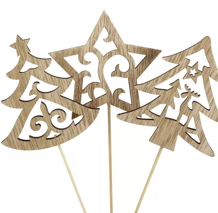 Bäume und Stern am Pick 3-fach