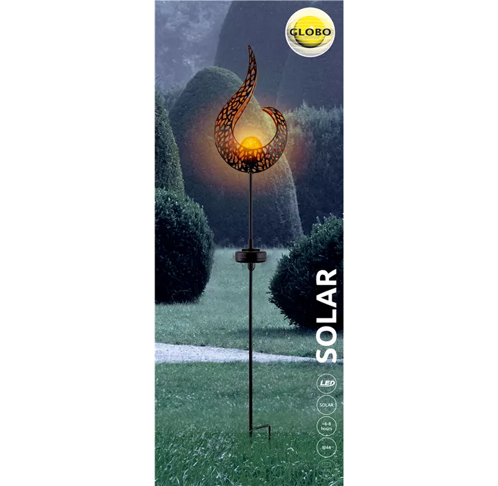 Solar- Bronzeleuchte mit Leuchtkugel auf Stab