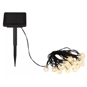 Solar-Lichterkette mit ausgefüllten Kugeln, 20 LEDs