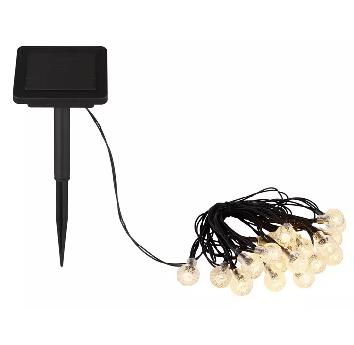 Solar-Lichterkette mit ausgefüllten Kugeln, 20 LEDs