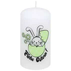 Stumpenkerze Hase mit Ei