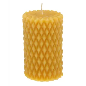 Stumpenkerze Mandala 100% Bienenwachs