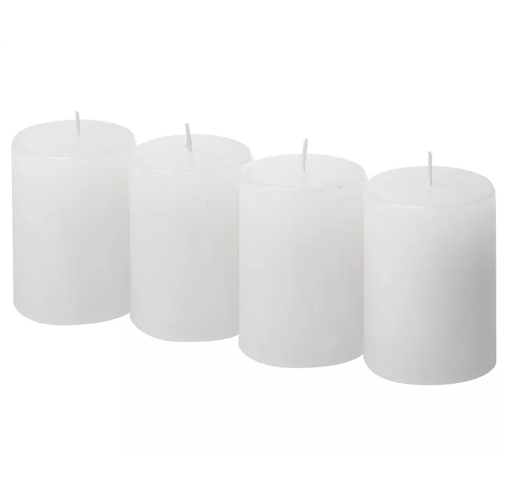 Stumpenkerzen Raureif 4er Riegel