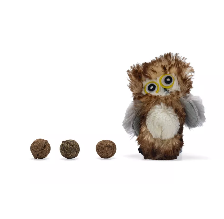 Plüschkatzenspielzeug Eule mit Catnip Ball