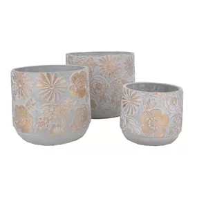 Übertopf Flower gold