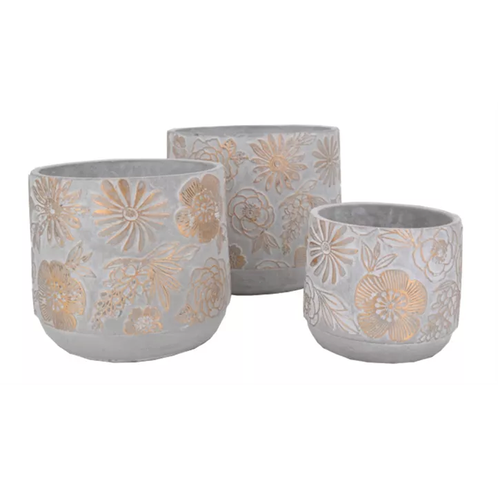 Übertopf Flower gold