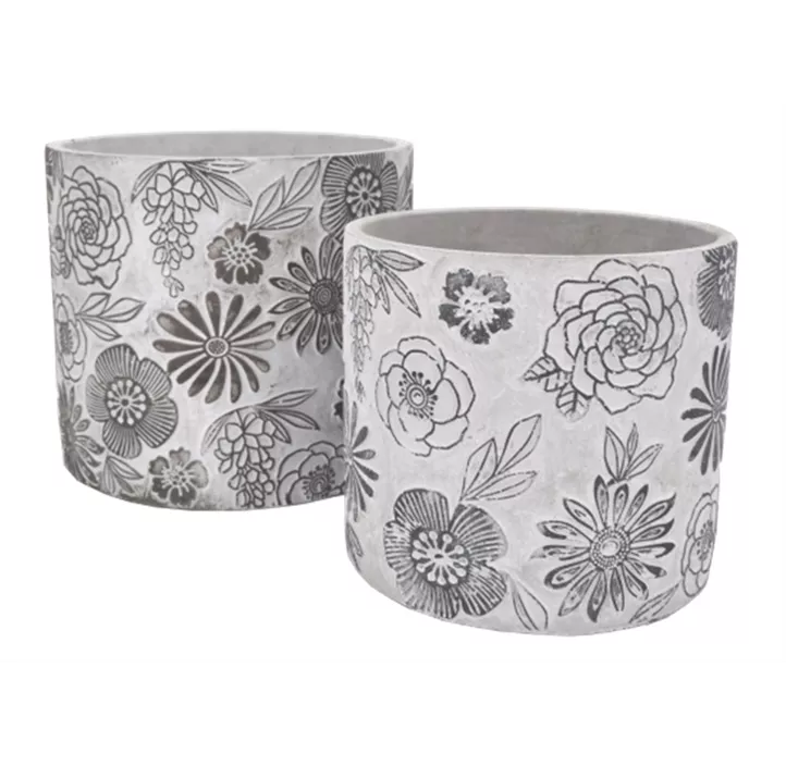 Übertopf Flower schwarz