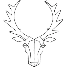 LED Rentierkopf Cupid, aus Metall, 50 warmweiße LEDs