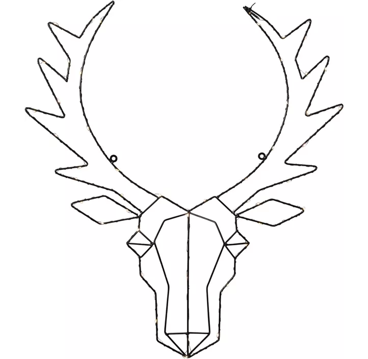 LED Rentierkopf Cupid, aus Metall, 50 warmweiße LEDs