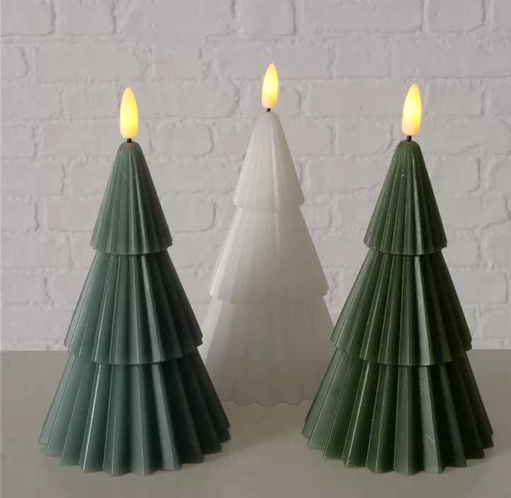 LED-Kerze Tannenbaum, 3sort.