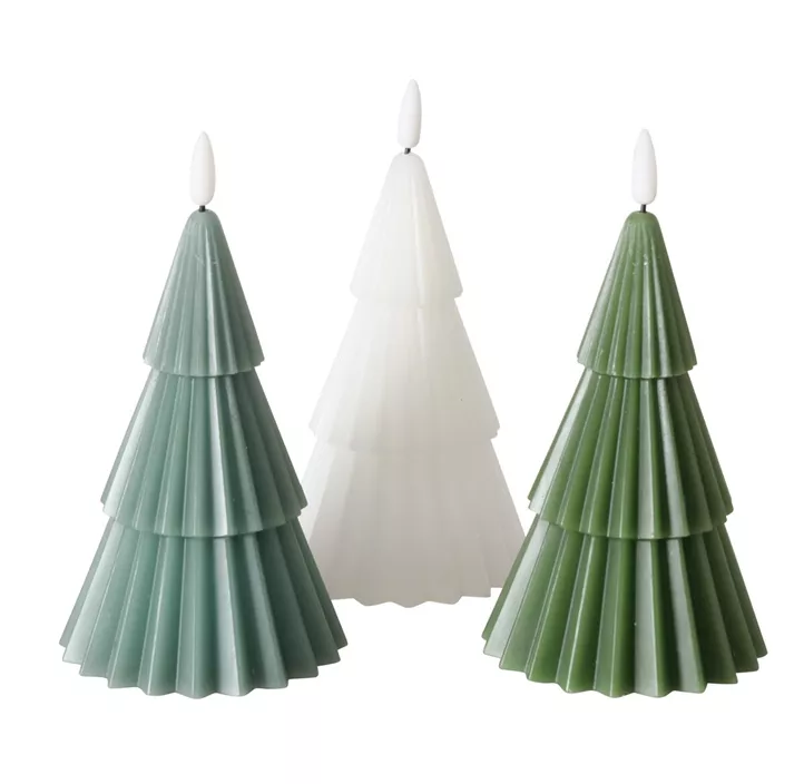 LED-Kerze Tannenbaum, 3sort.