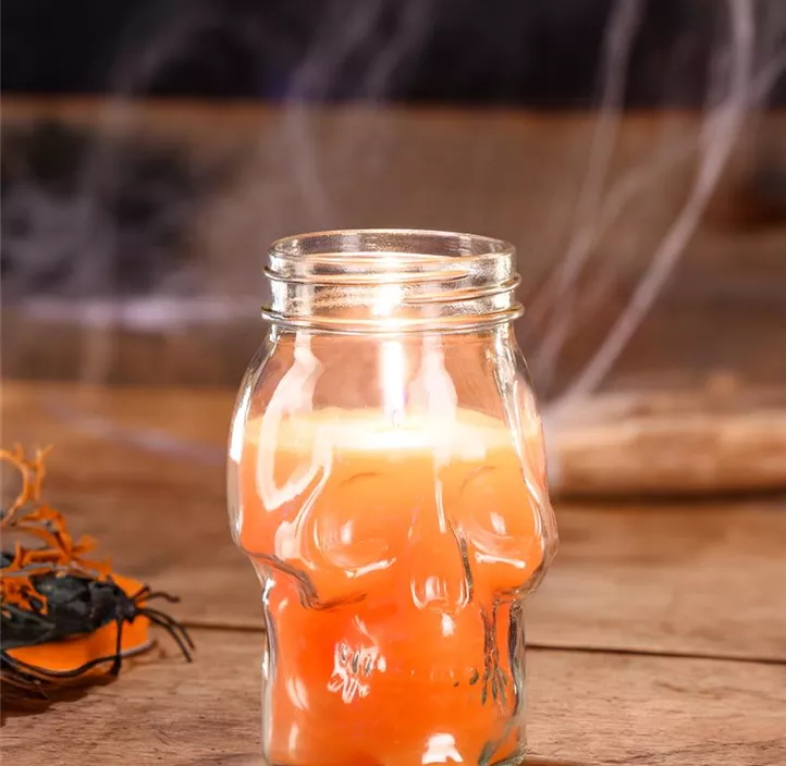 Kerze im Glas Skull