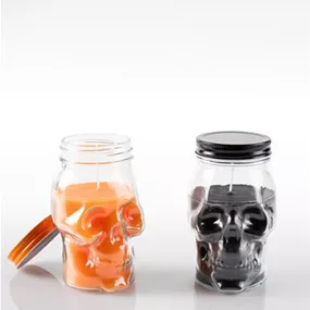 Kerze im Glas Skull