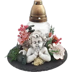 Urnen Arrangement mit Kerzenlicht