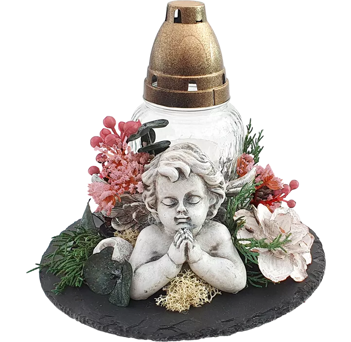 Urnen Arrangement mit Kerzenlicht