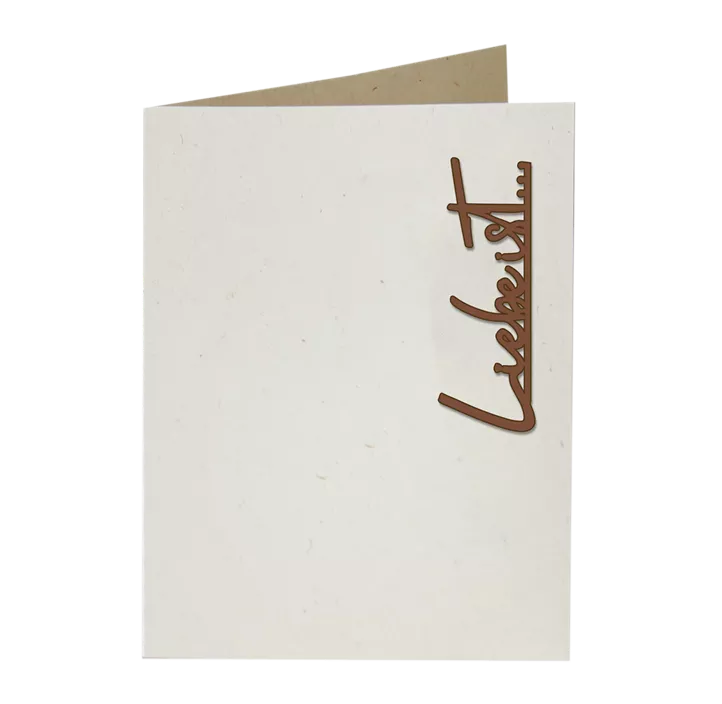 Holzgrußkarte 'Liebe ist'