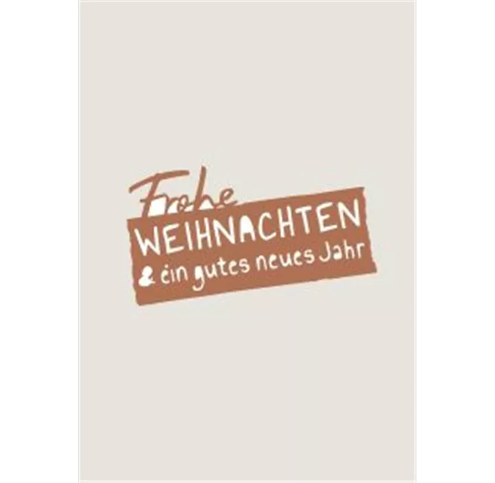 Holzgrußkarte 'Frohe Weihnachten und gutes Neues Jahr'