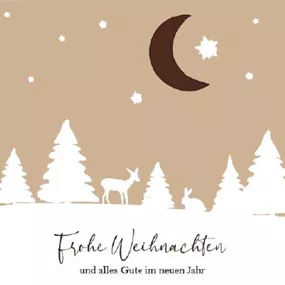 Grußkarte Reh Hase Winterlandschaft