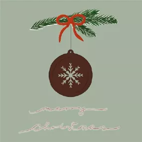 Grußkarte Tannenzweig Kugel