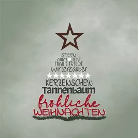 Grußkarte Weihnachtsbaum Wörter
