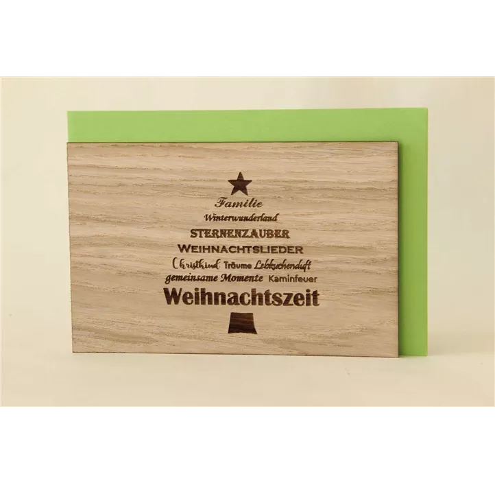Holzgrußkarte Weihnachten