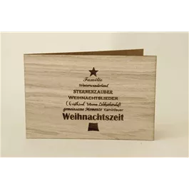 Holzgrußkarte Weihnachten